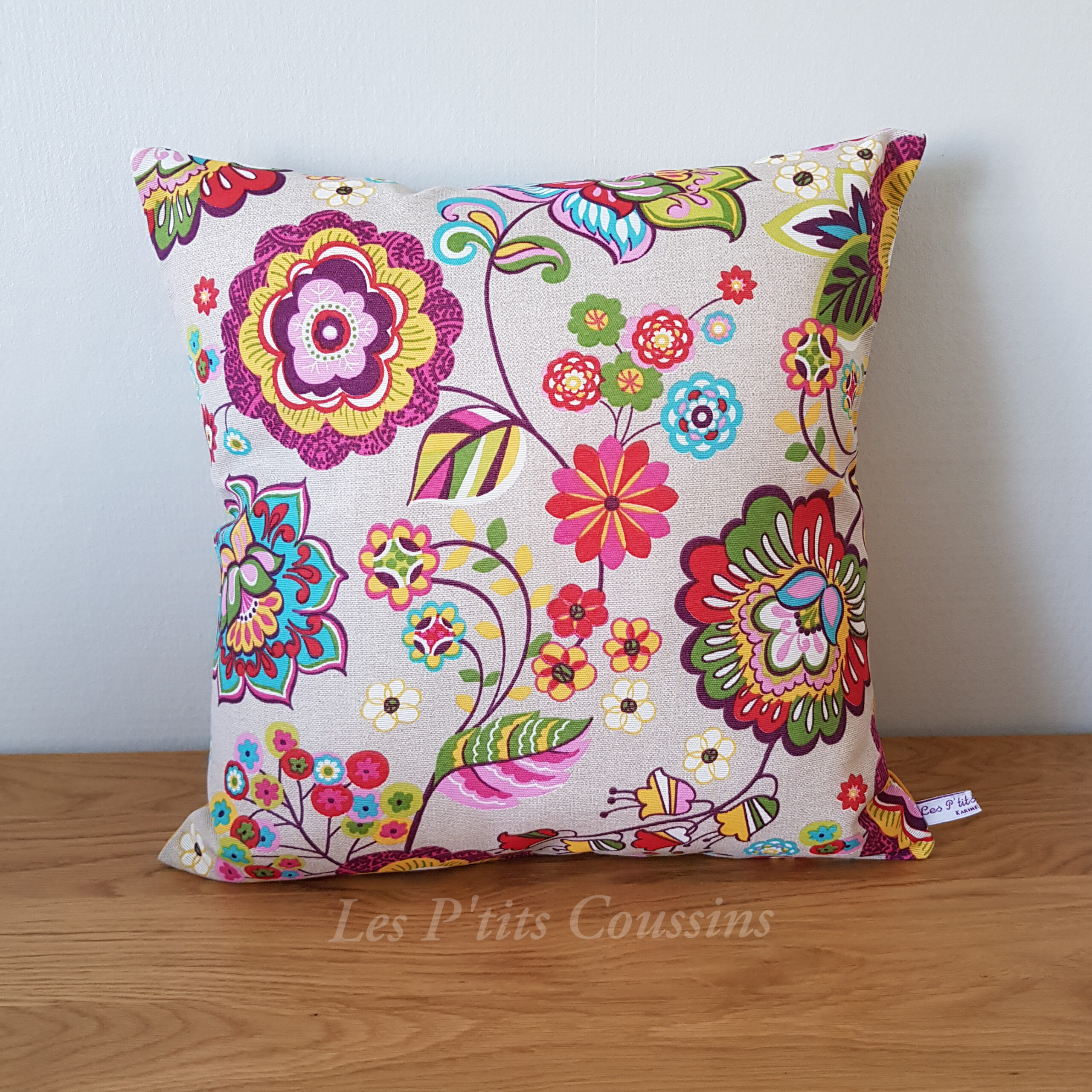 coussin motifs mandalas colorés esprit bohème chic les ptits coussins