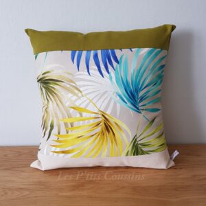 coussin motifs feuillages exotiques les ptits coussins