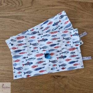 pochette serviette de table motifs poissons les ptits coussins