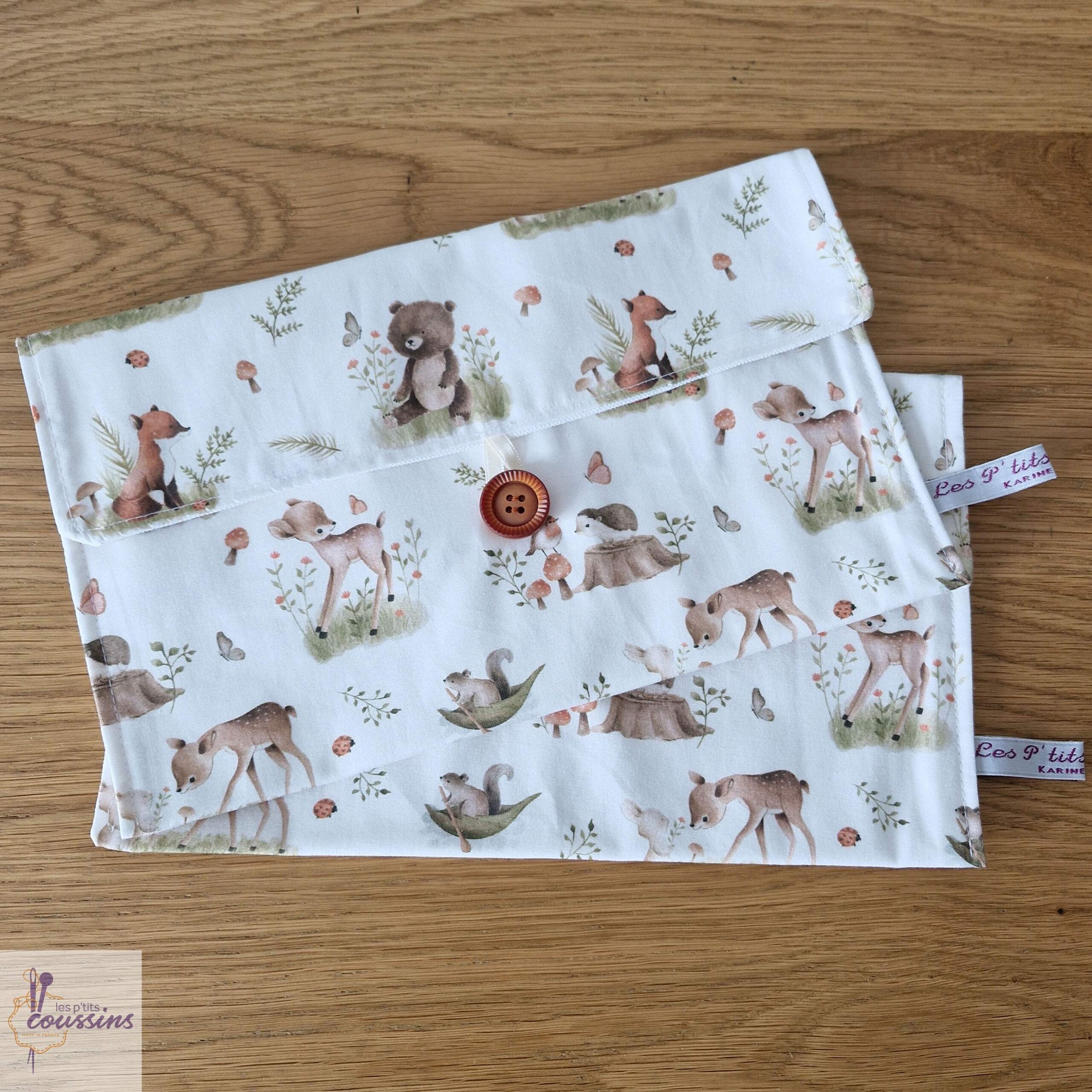 pochette range serviette de table pour cantine école ou maison les ptits coussins