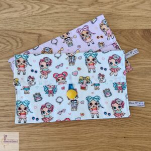 pochette range serviette de table artisanale et personnalisable motifs fille