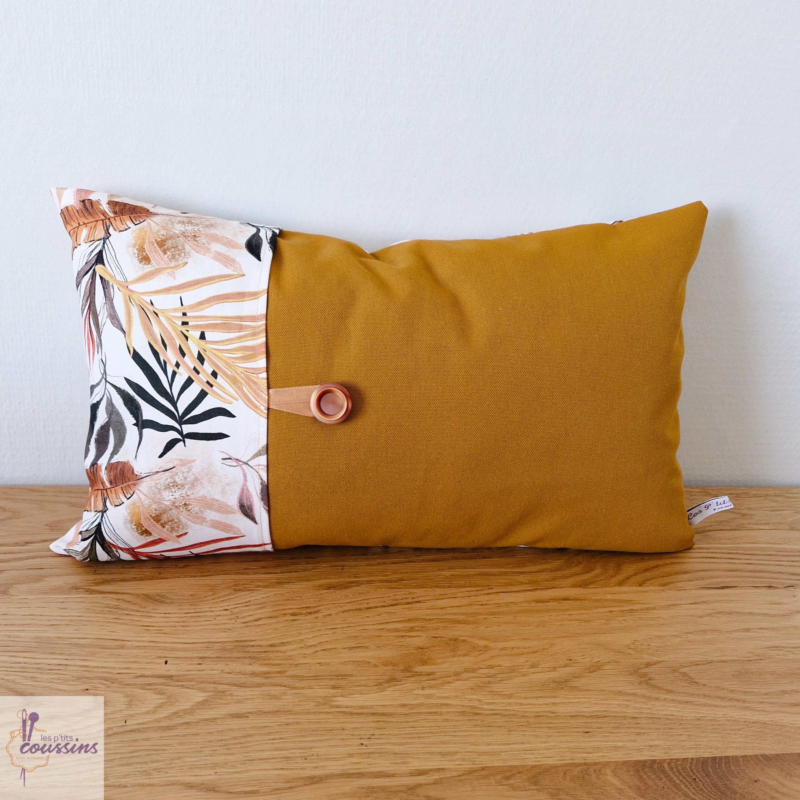 coussin rectangulaire motifs feuillages