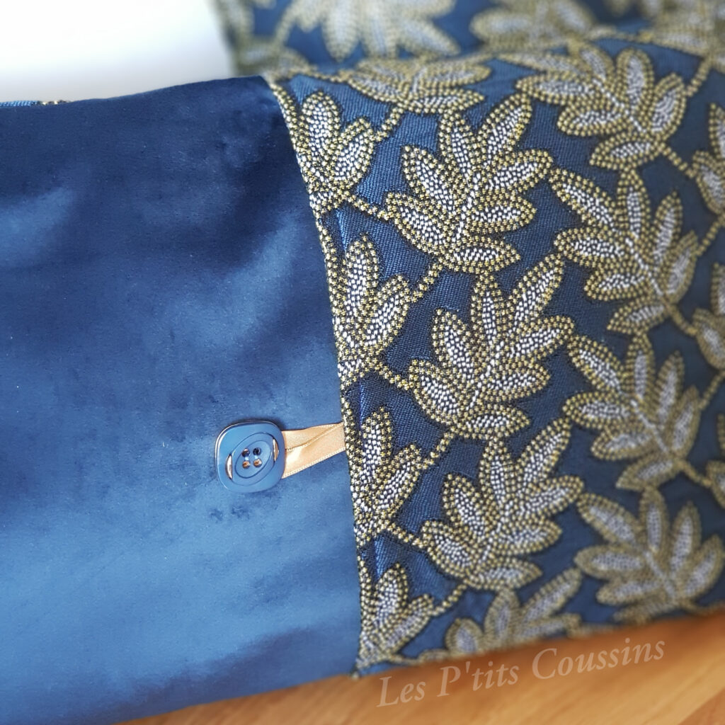 détail coussin artisanal confectionné par Les P'tits Coussins