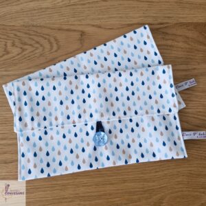 pochette range serviette de table personnalisable motifs gouttes d'eau les ptits coussins