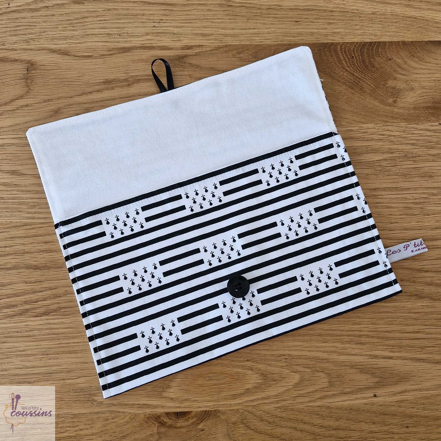 pochette range serviette de table motifs drapeau breton les ptits coussins