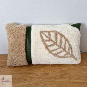 coussin artisanal en tufting aux motifs naturels personnalisables les ptits coussins