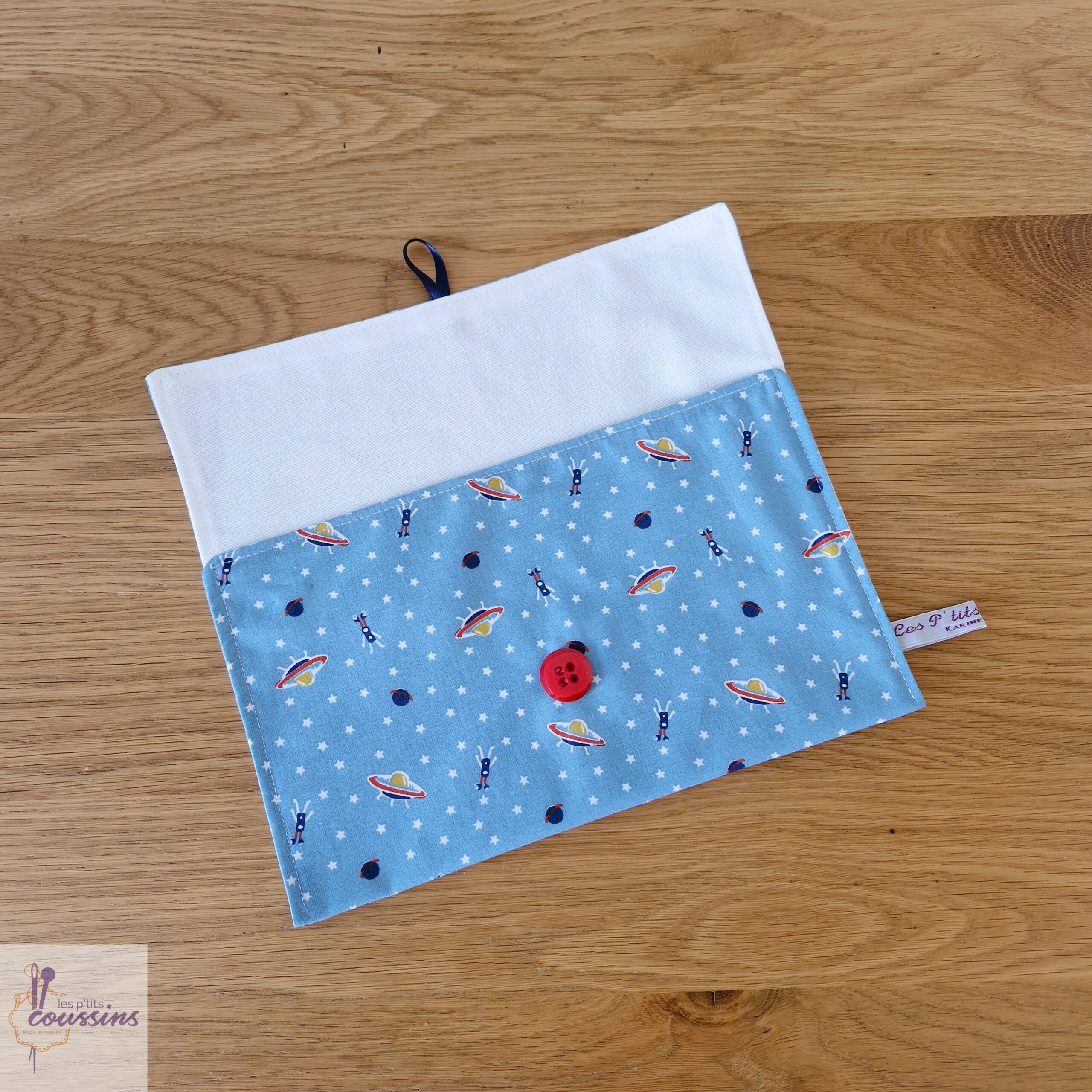 pochette range serviette de table pour enfant motifs soucoupe volante