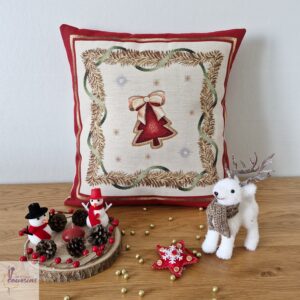 coussin cloche rouge et dorée de noel