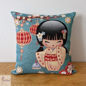 coussin motifs poupée kokeshi japonaise les ptits coussins