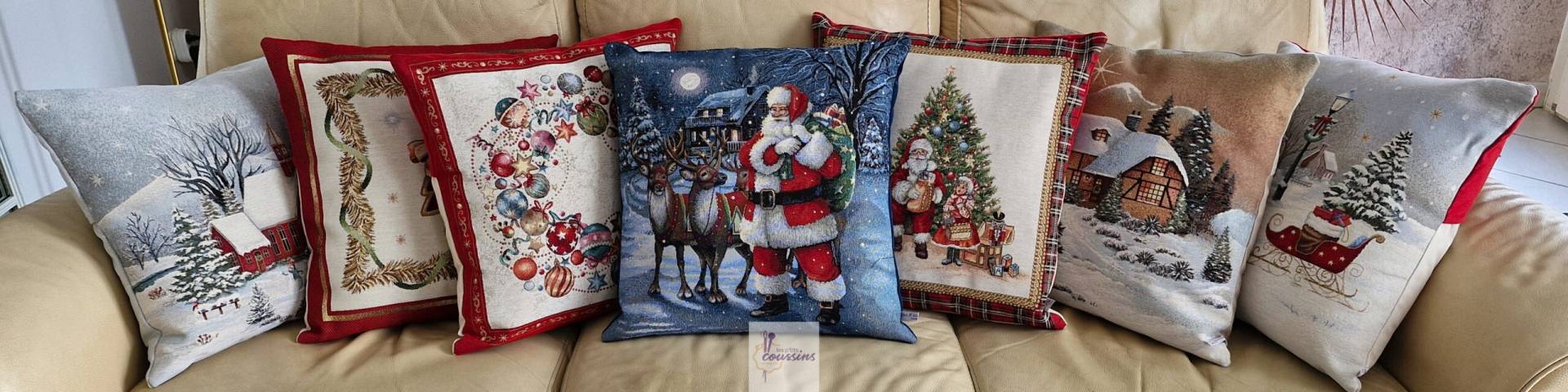 coussin motif Noël les ptits coussins